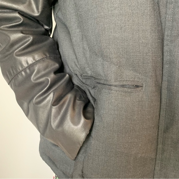 KOOPLES DOWN JACKET VEST GILET DETACH SLEEVES FUR COLLAR DK GREY BLACK STOW HOOD - Picture 4 of 13